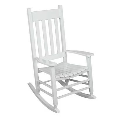 Style Selections White Wood Frame Rocking Chair(s) with Slat Seat Lowes.com | Lowe's