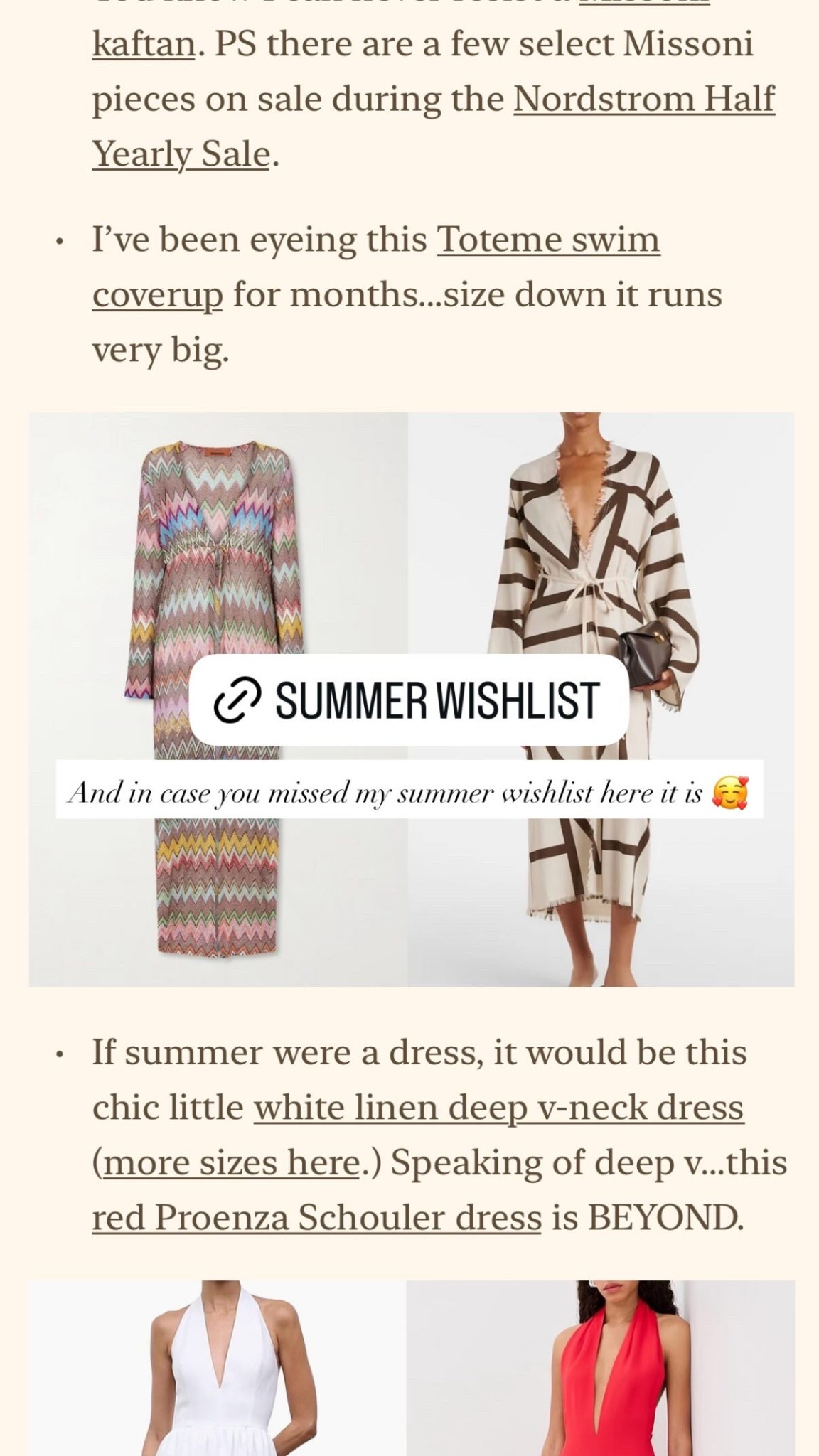 Summer wishlist on Substack 💕