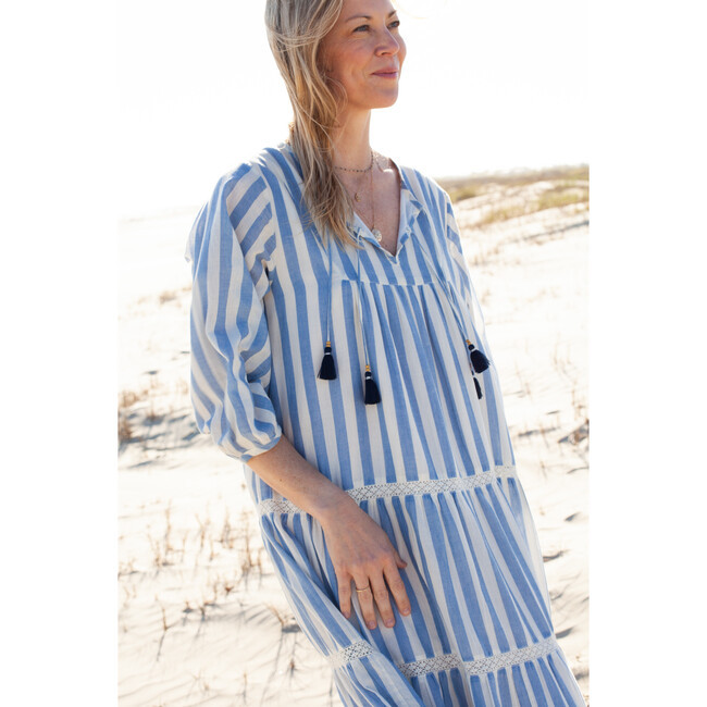 Women's Indira 3/4 Sleeve Dress, Faded Stripe | Maisonette