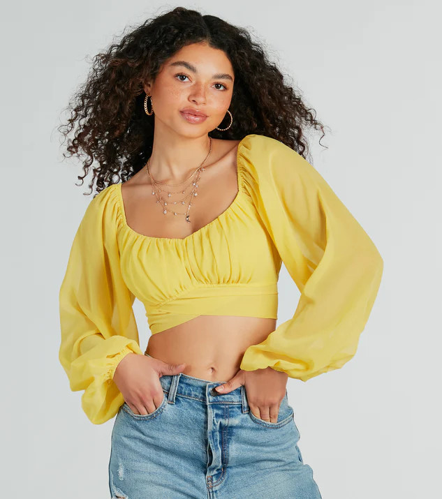 Such A Daydream Chiffon Crop Top | Windsor Stores