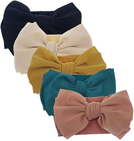 KIDOCHEESE Baby Girl Bows Nylon Headbands with Bows Hair Bow Handmade Hairbands Elastics Hair Acc... | Amazon (US)