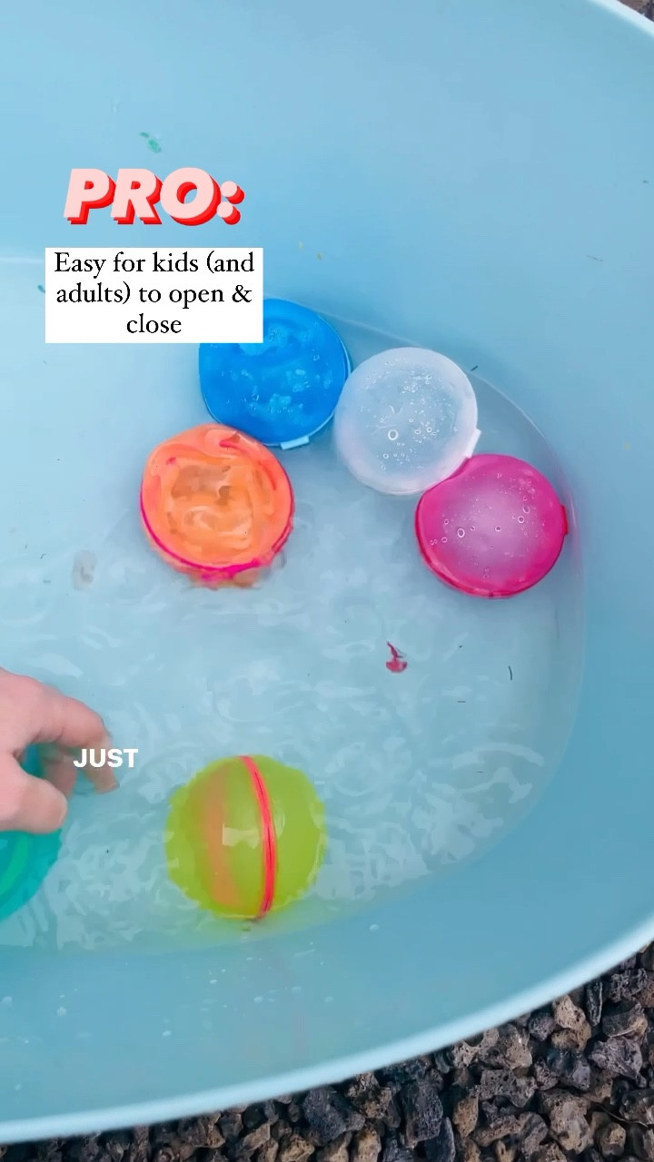 Reusable water balloons?! I was SO curious about these and thought for sure I'd find a million things wrong with them. BUT, we all loved them! I was shocked. The initial cost is more than regular water balloons (which my kids burn through SO fast), but these will last your longer! They're perfect for smaller, everyday, balloon fights. If you having a water balloon fight with a larger crowd, I'd stick to regular water balloons 🙌🏻


#LTKSeasonal #LTKkids #LTKfamily