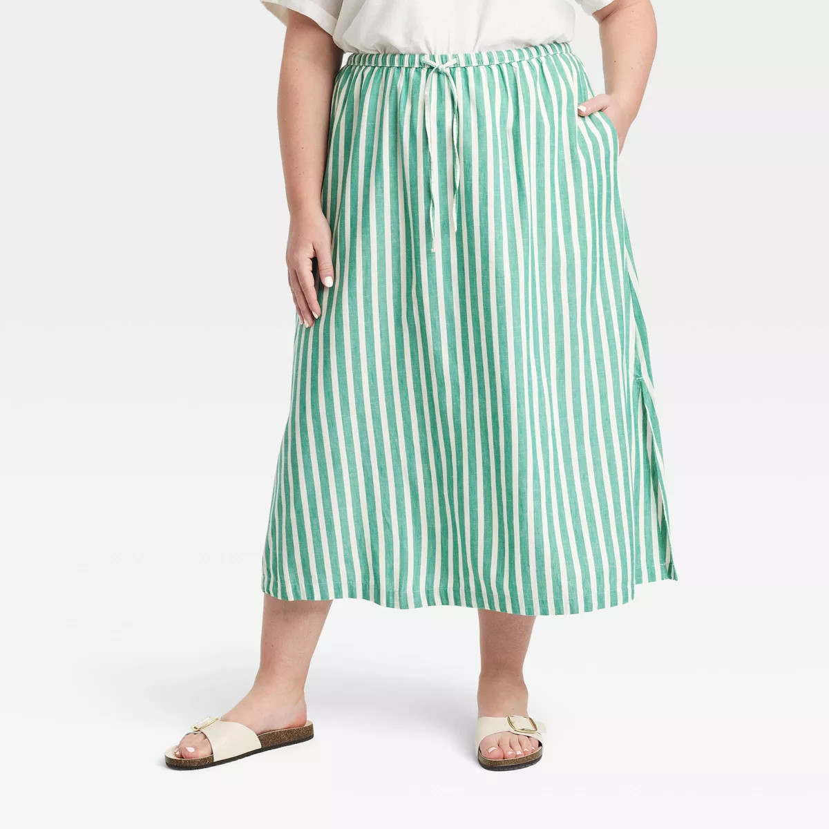 Women's Tie-Front Midi A-Line Skirt - Universal Thread™ | Target