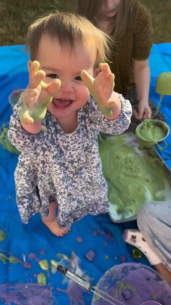 It was actually the easiest clean up too. #sensoryactivities #emotionalregulation #neurodivergent #kidactivities #tiredmom