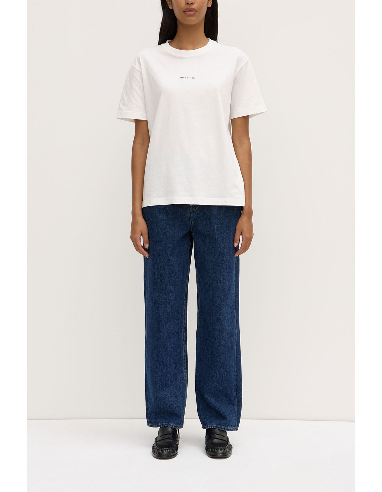 Womens Atelier Logo Tee Antique White | David Jones (Australia & New Zealand)