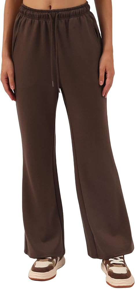 Amazhiyu Women's Wide Leg Sweatpants High Waist Drawstring Lounge Pants Casual | Amazon (US)