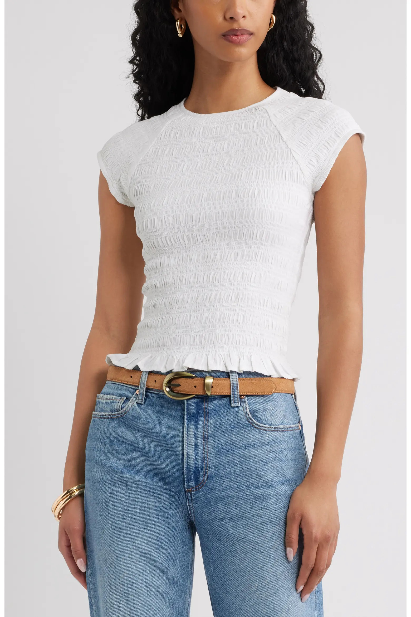 Cap Sleeve Smocked Top (Women) | Nordstrom | Nordstrom