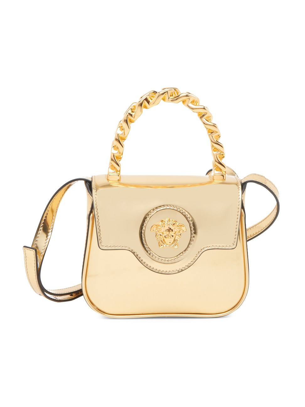 Women's Mini La Medusa Metallic Leather Top Handle Bag - Gold Versace Gold - Gold Versace Gold | Saks Fifth Avenue