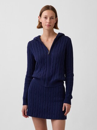 100% Cotton Cable-Knit Zip Cardigan | Gap (CA)