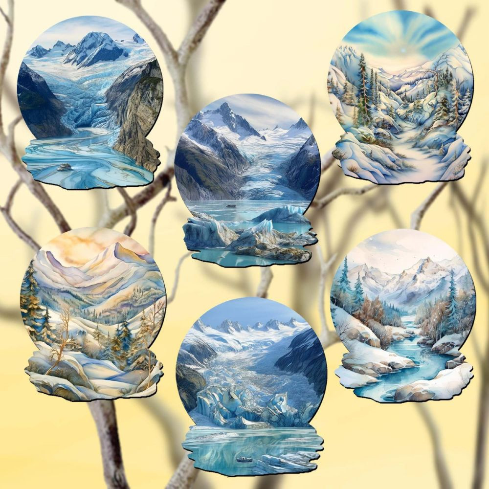 Northern Wonders Wood Wooden Decorative Clip-On Ornaments Set Of 6 By G.Debrekht | Oriental Trading Company