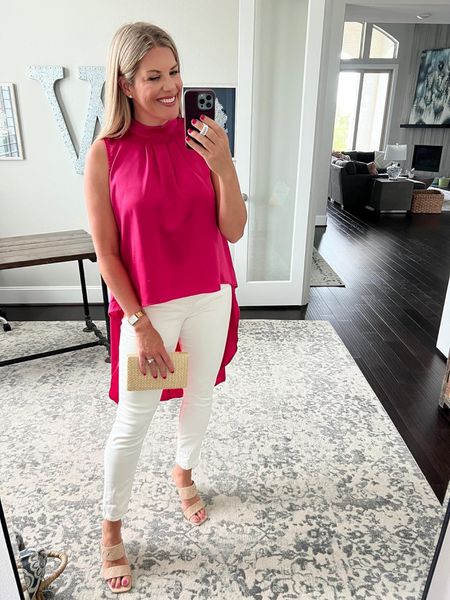 Pink top outfit 

Summer going out outfit  pink top  white jeans  heels  purse everyday  outfit  style tips  fashion tips  

#LTKover40 #LTKstyletip