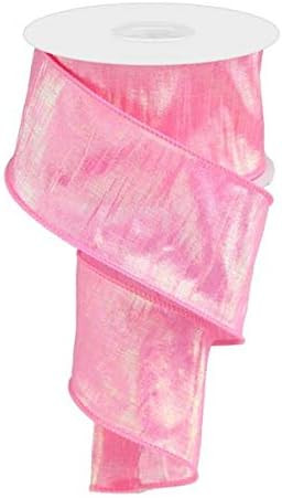 Iridescent Dupioni Wired Edge Ribbon, 10 Yards (Pink, 2.5") | Amazon (US)