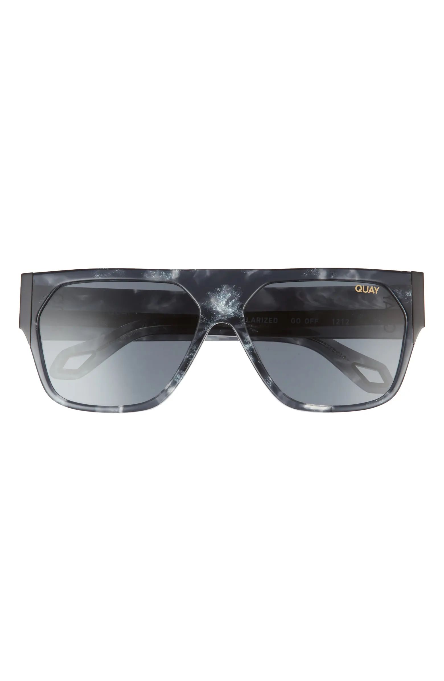 Quay Australia x Saweetie Go Off 146mm Flat Top Polarized Shield Sunglasses | Nordstrom | Nordstrom
