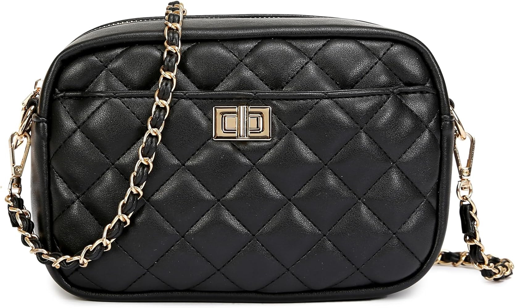 Small Crossbody Bag with Wide Guitar Strap Camera Purse Shoulder Handbag Satchel | Amazon (US)