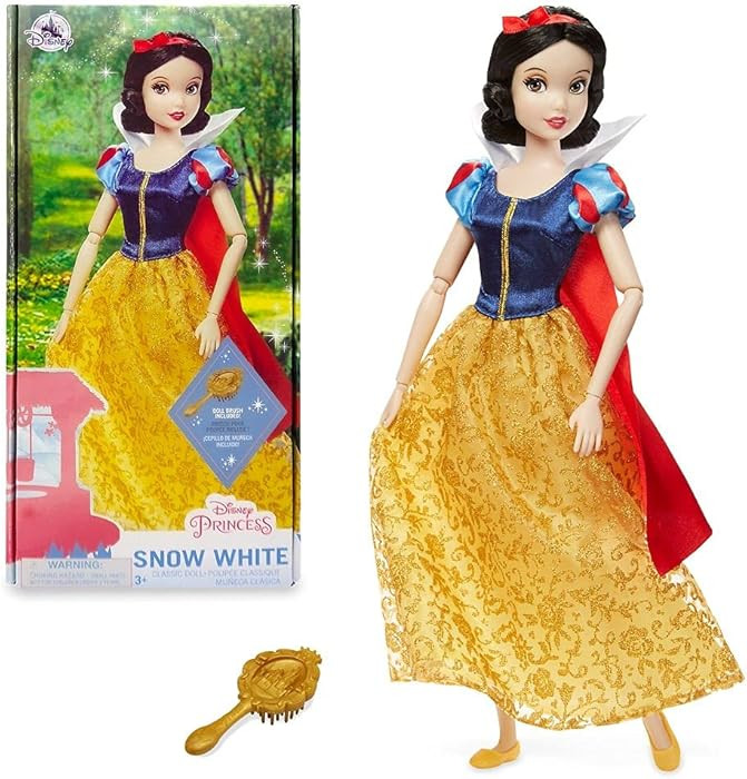 Disney Store Girl's Princess Classic Doll (Snow White), 11 Inches, Includes Brush with Molded Det... | Amazon (US)