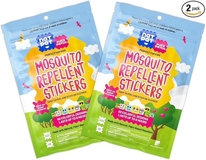 BuzzPatch Mosquito Patch Stickers for Kids (60 Pack) - All Natural, Plant Based Ingredients, Non-... | Amazon (US)