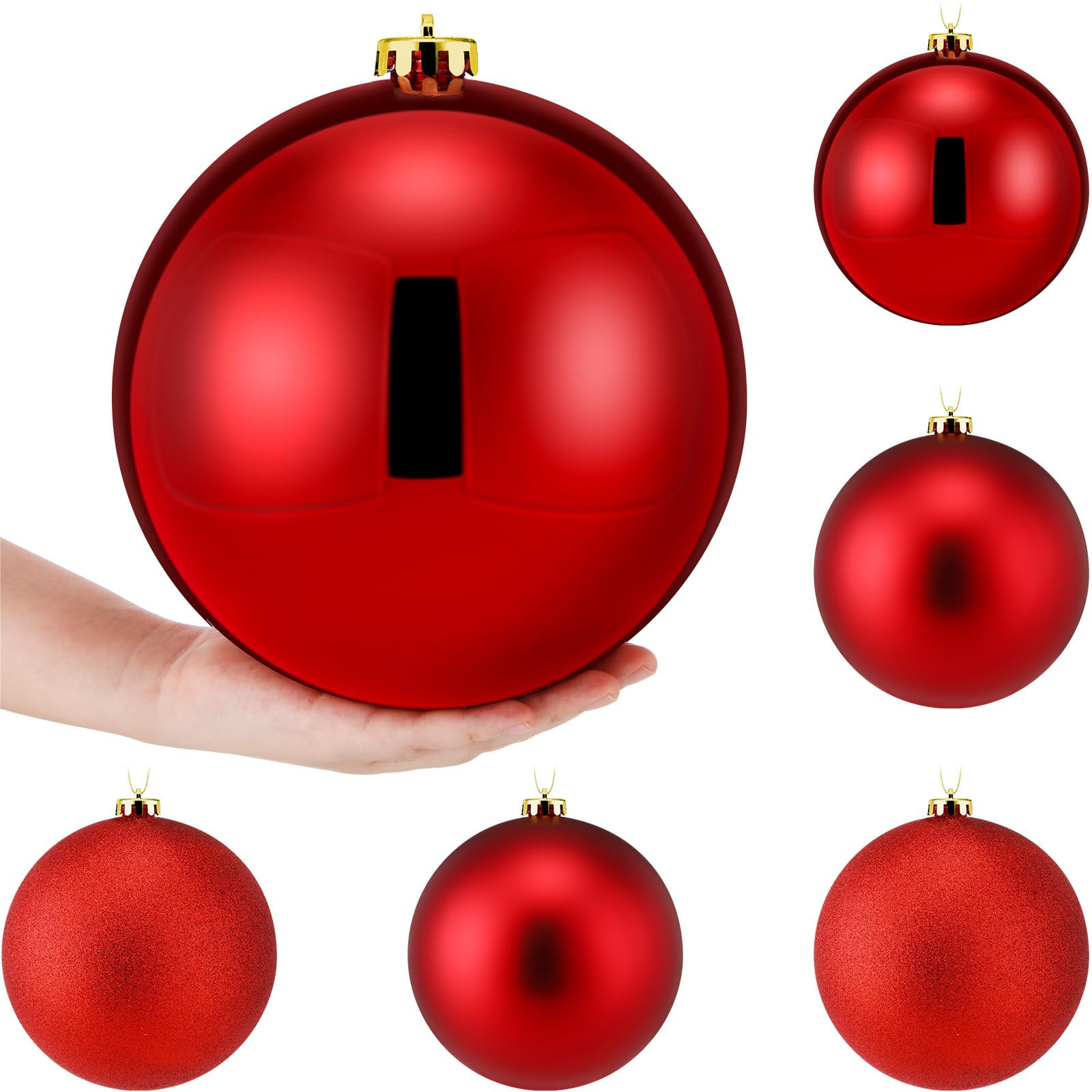 Wettarn 6 Pcs Extra Large Christmas Ball Ornaments 8'' (200mm) Oversized Huge Big Shatterproof Pl... | Amazon (US)