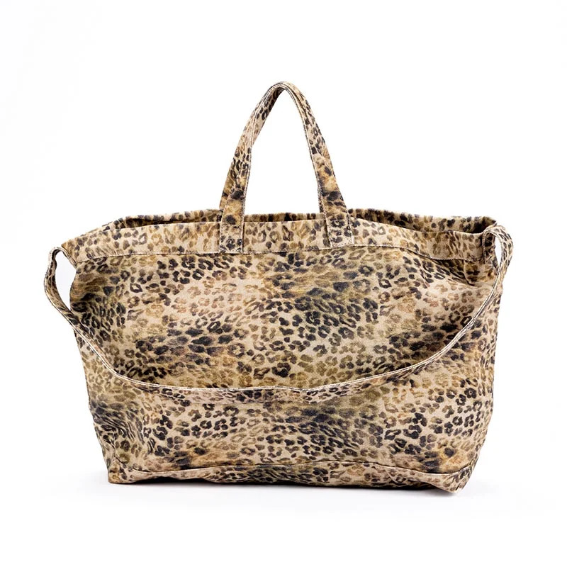 New Leopard Pattern Tote Bag Vintage Canvas Shoulder Bag Fashion Big Capacity Handbag For School ... | Walmart (US)