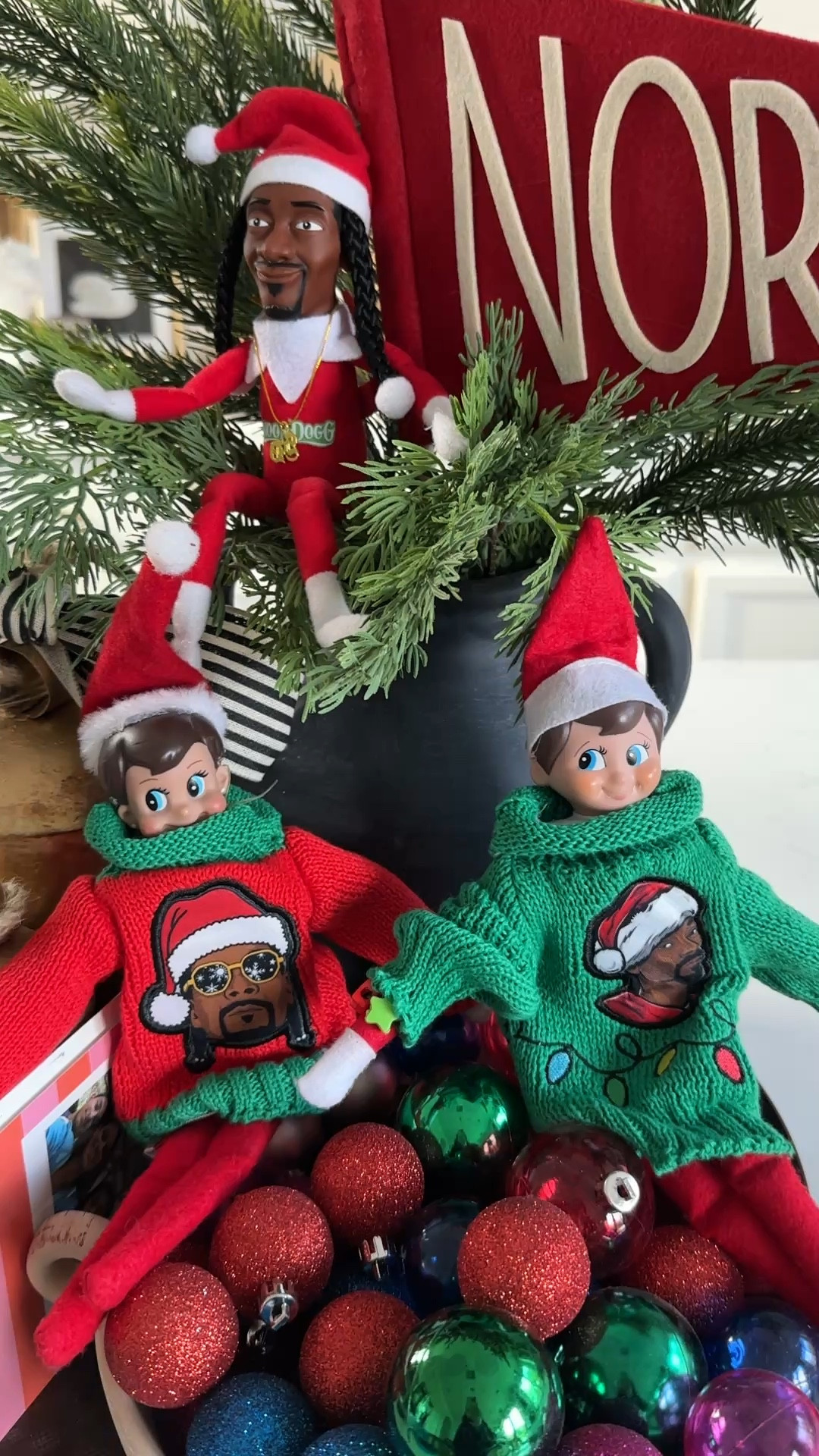 Snoop Doggy Dogg Christmas with Snoop on the Stoop and the elves. This is what happens when your tween is the creative director of elf shenanigans! ❤️💚 #whiteelephant

#LTKSeasonal #LTKFamily #LTKHoliday
