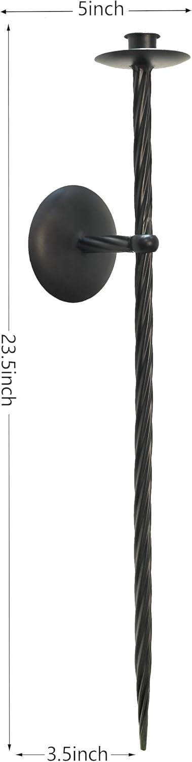 Large Wall Candle Holder Set of 2 Twisted Candle Sconces Wall Mount Metal Candle Holders Decor fo... | Amazon (US)