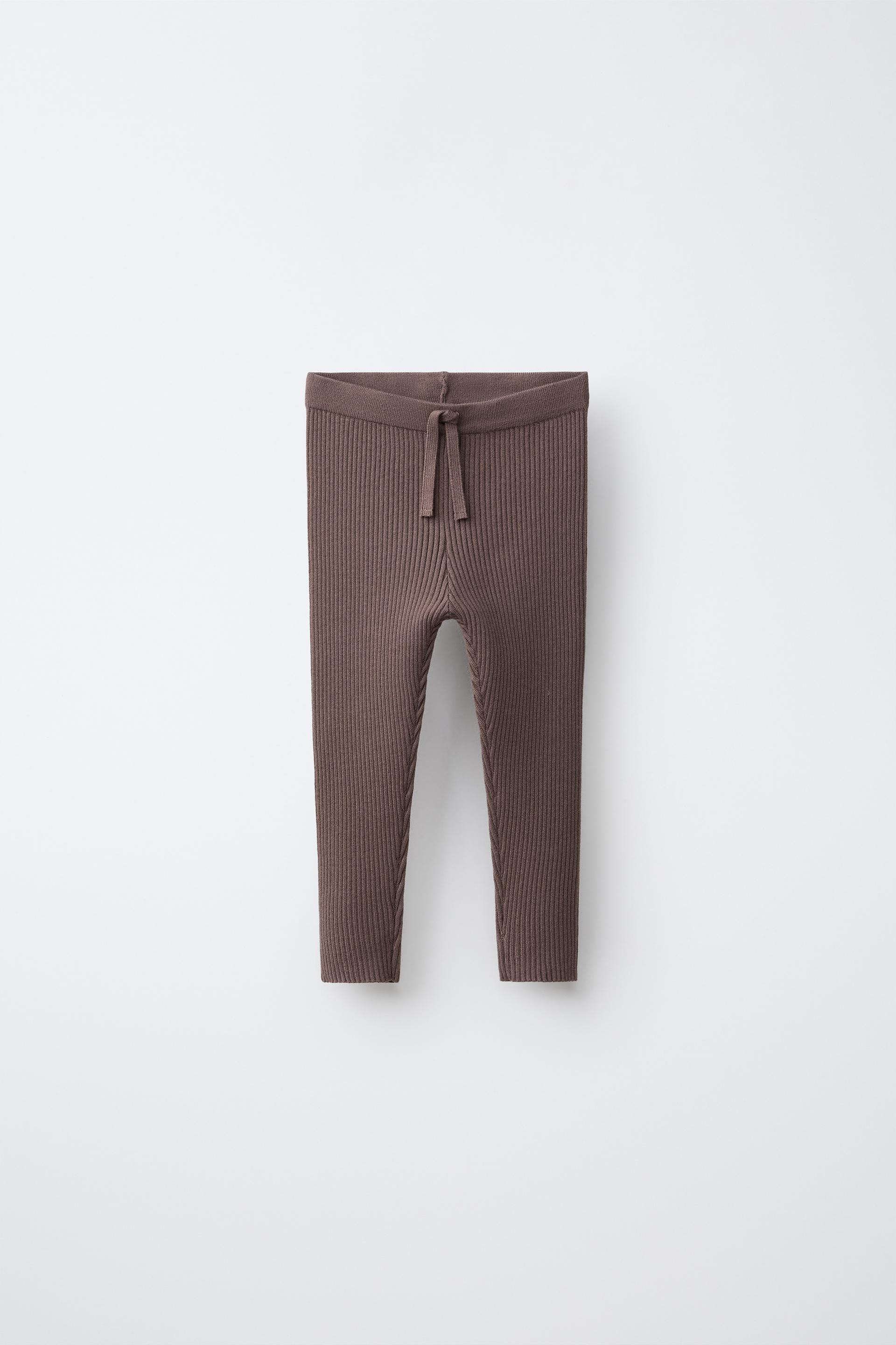 Zara - Ribbed Knit Leggings - Sand / Marl - 4 Years (40,9 Inches) - Kids | Zara US