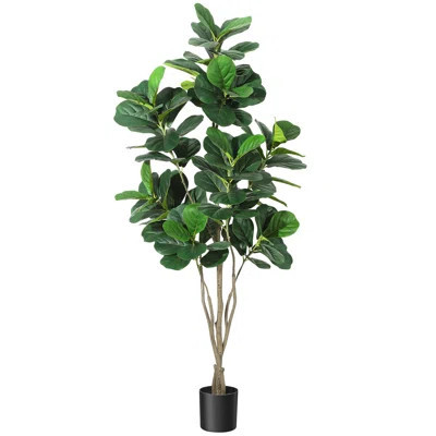 Artificial Tree,Faux Fiddle Leaf Fig Tree,6Ft Tall Ficus Tree Artificial For Home Decor | Wayfair North America