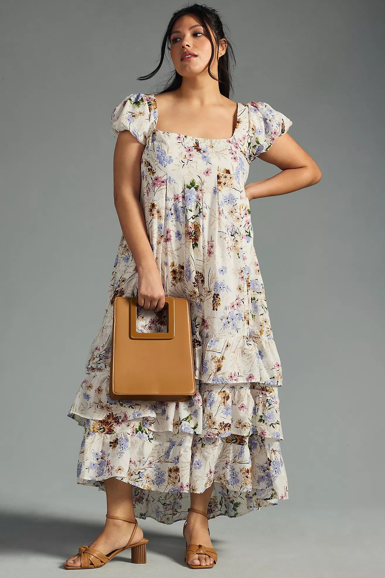 By Anthropologie Tiered Cap-Sleeve Dress | Anthropologie (US)
