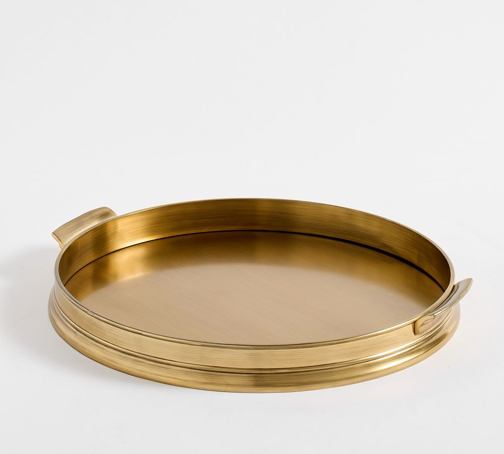 Daphne Tray Round Brass | Pottery Barn (US)