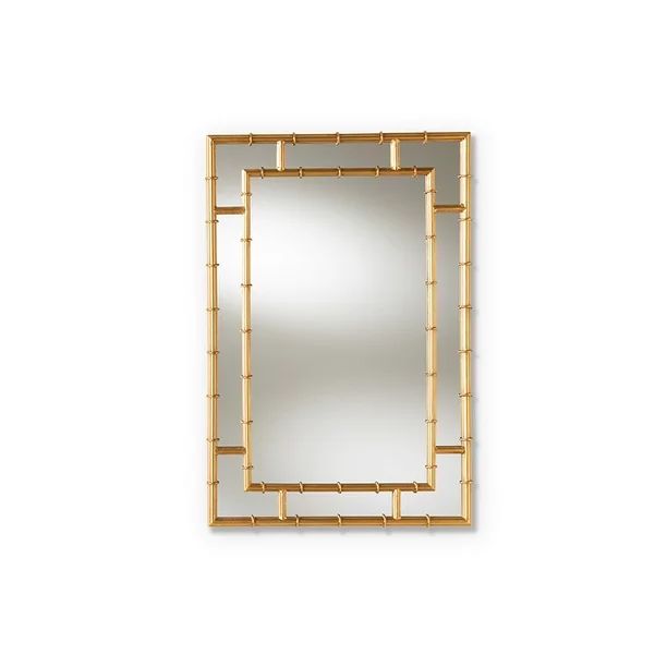 Baxton Studio Adra Modern and Contemporary Gold Finished Bamboo Accent Wall Mirror - Walmart.com | Walmart (US)
