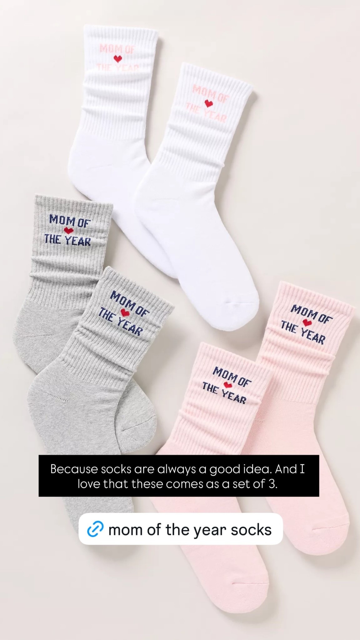 Because socks are always a good idea. And I love that these comes as a set of 3.

#LTKMothersDay