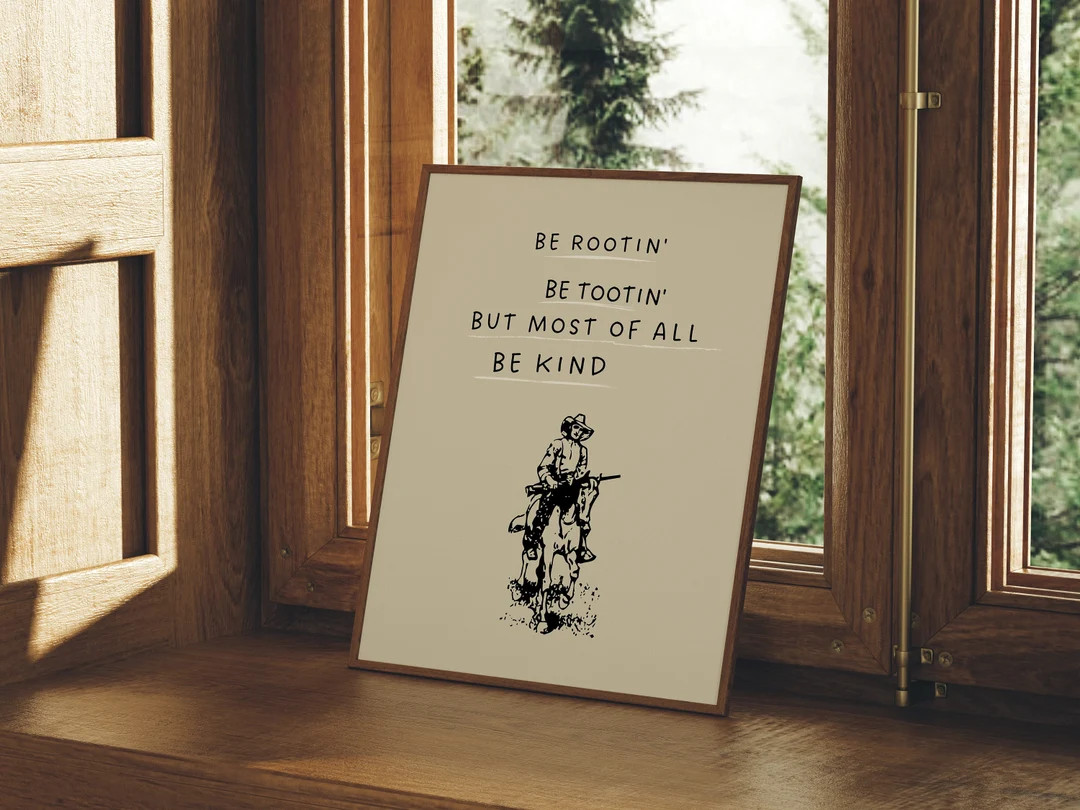 Cowboy Quote Print Minimalist Western Wall Art Horseback Riding Poster Vintage Cowboy Art Wild We... | Etsy (US)