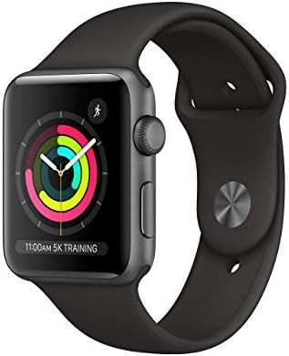 Apple Watch Series 3 (GPS, 42MM) - Space Gray Aluminum Case with Black Sport Band (Renewed) | Amazon (US)