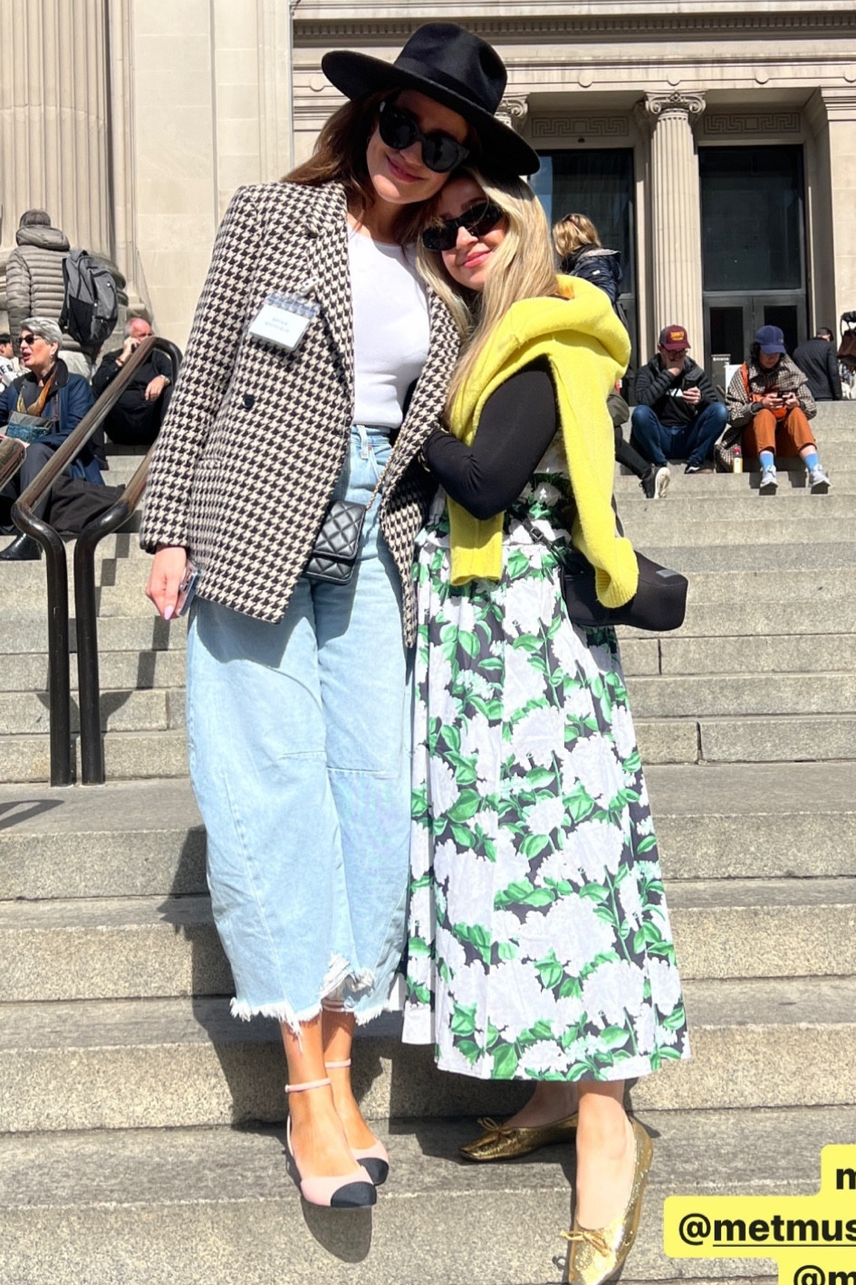 Shop real housewife of New York Brynn Whitfield houndstooth, horseshoe barrel leg crop raw ham jeans, black fedora hat, Ankle strap pump shoes, cross body quilted Chanel bag #BrynnWhitfield #RHONY #CelebrityStyle 

#LTKstyletip