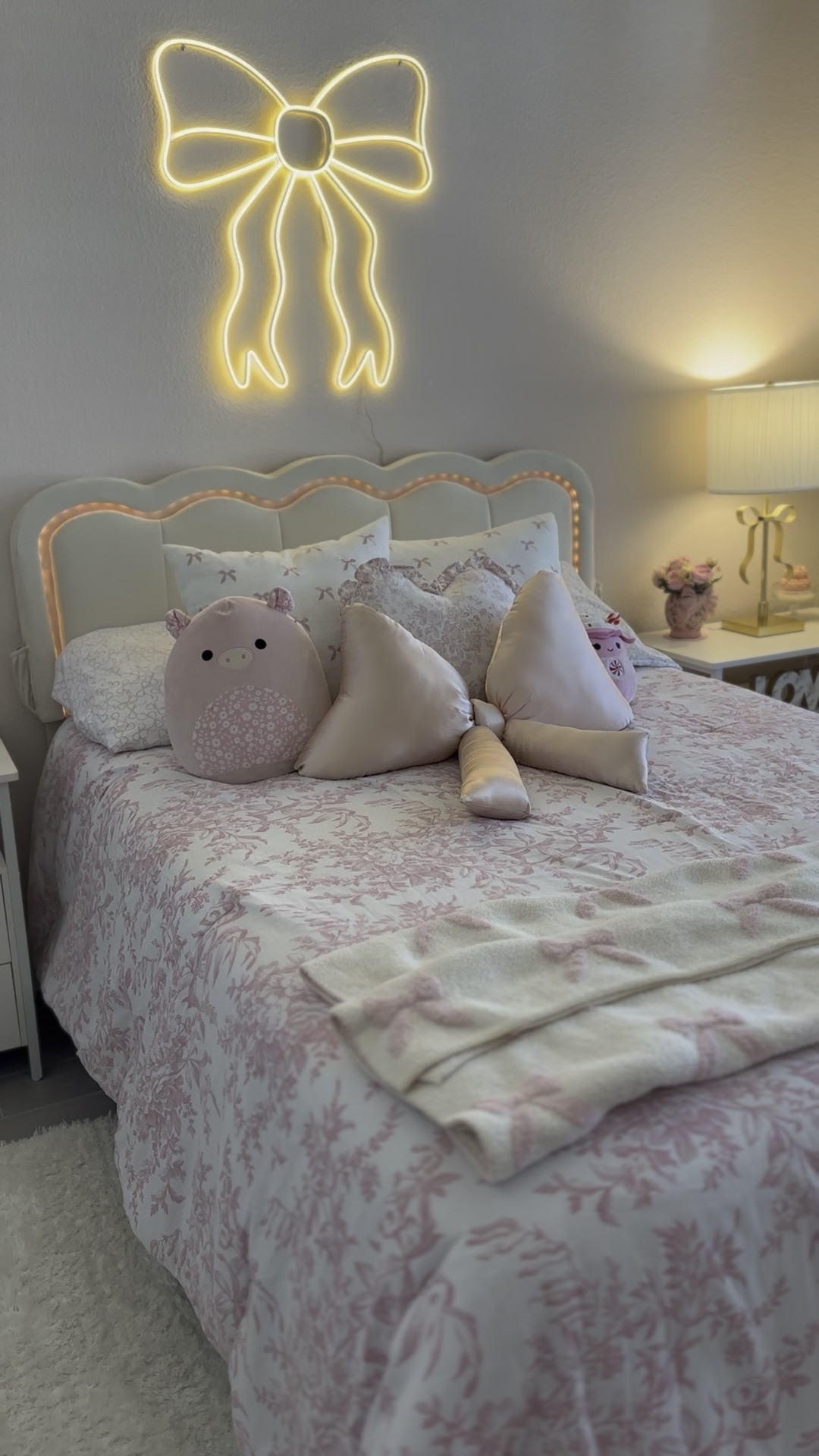 Bow throw pillow 🎀 All things bow! LoveshackFancy Bow Neon Wall Sign • bow finds • coquette vibes 


#LTKSaleAlert #LTKKids #LTKHome