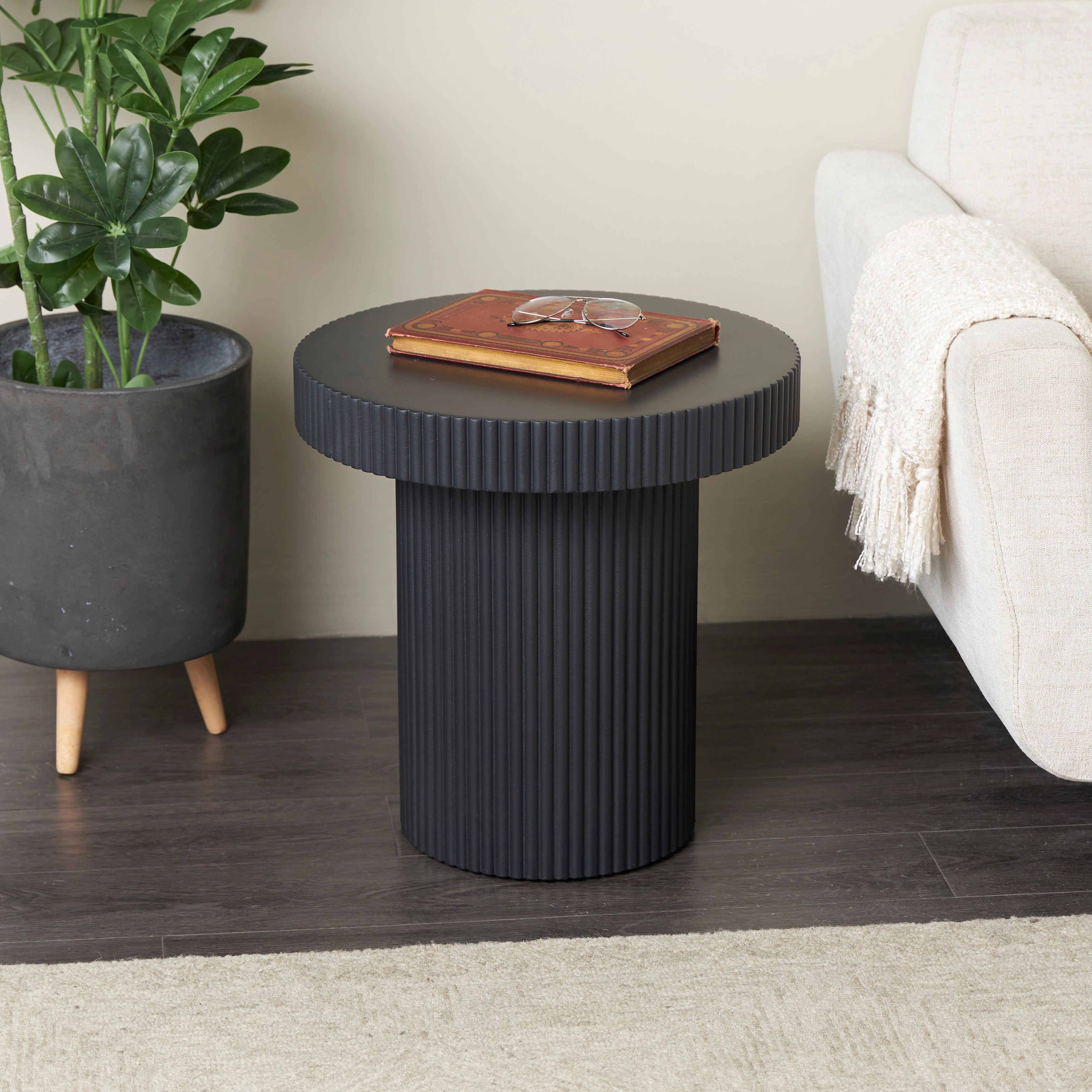 Black Wooden Dimensional Ribbed Coffee Table | Bed Bath & Beyond