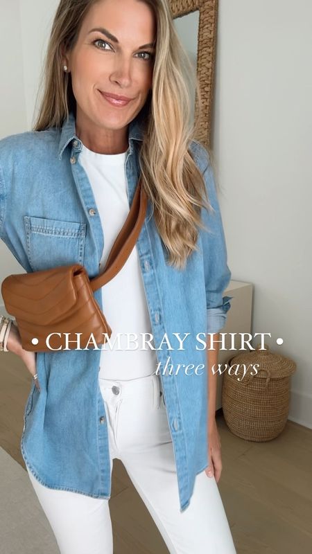 Wearing 2 tall in this chambray shirt. I’m 5’11”.  I sized up one in the shorts.  Wearing small tall in the dress.  The sandals and belt bag are amazon finds.  

#LTKfindsunder50 #LTKover40 #LTKshoecrush