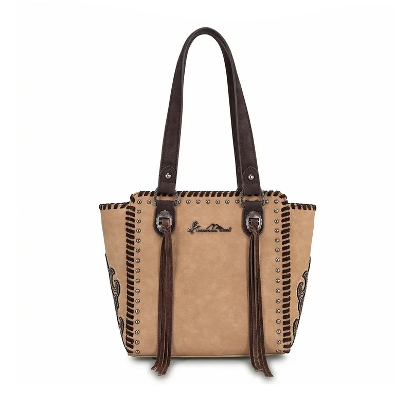 Montana West Western Tote Bag for Women Studded PU Leather Handbag with Fringe Tassel Fashion Med... | Walmart (US)