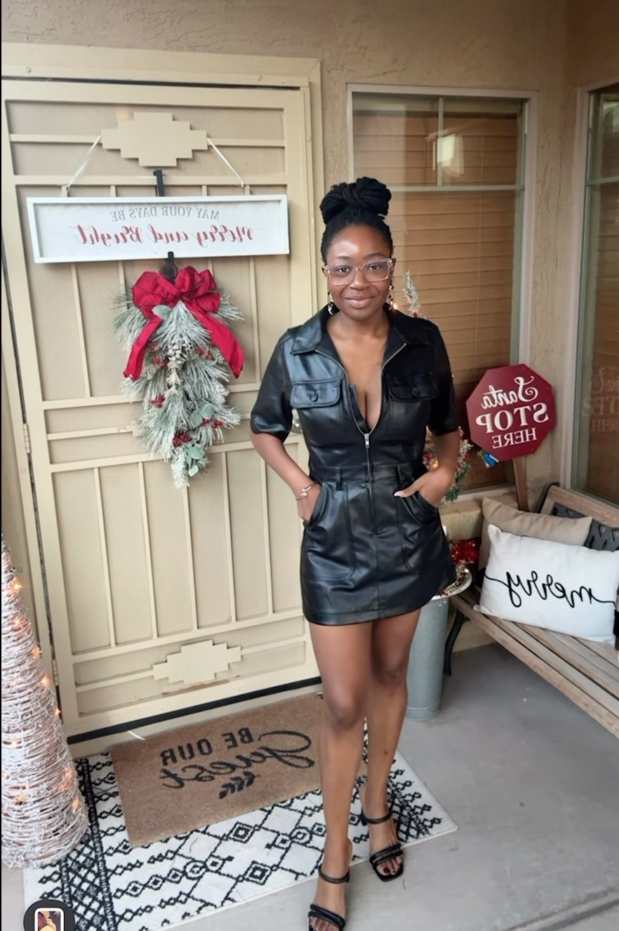 This viral faux leather mini dress is on sale!! Great for dressing up or wearing casual 🫶🏽
Wearing a size 6 for referencee

#viraldress #affordablefashion

#LTKHoliday #LTKSaleAlert #LTKCyberWeek