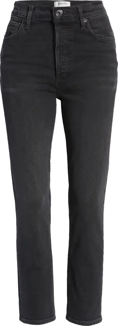 Riley High Waist Straight Leg Organic Cotton Blend Crop Jeans | Nordstrom