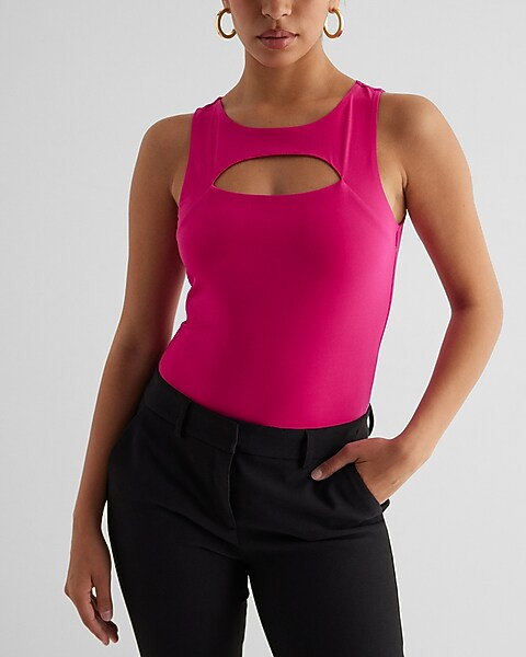 Crew Neck Cutout Bodysuit | Express