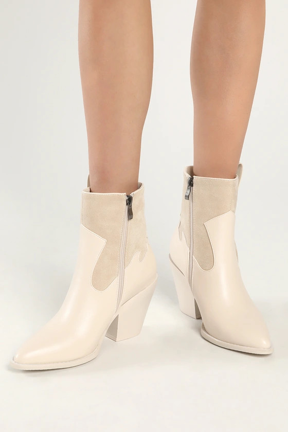 Jommie White Pointed-Toe Ankle Boots | Lulus (US)
