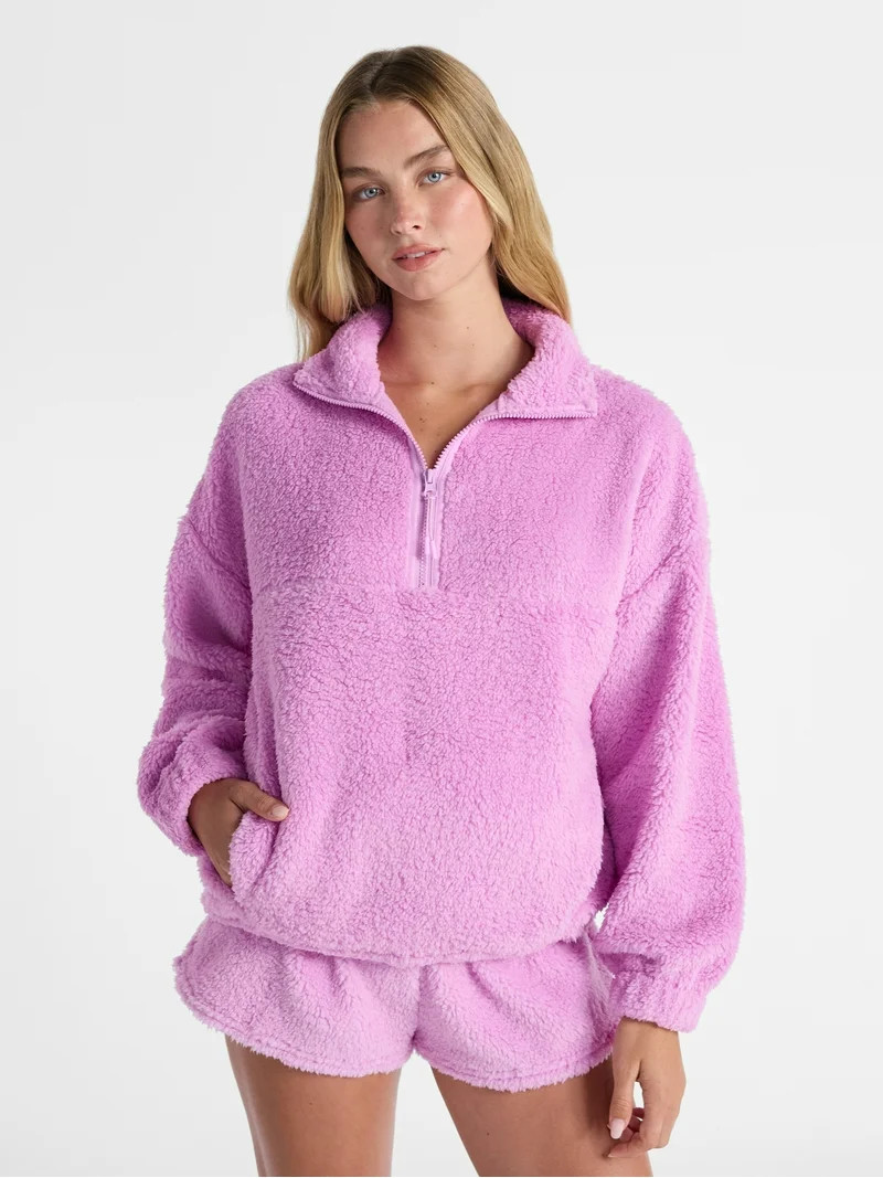 No Boundaries Plush Pullover, Women's - Walmart.com | Walmart (US)