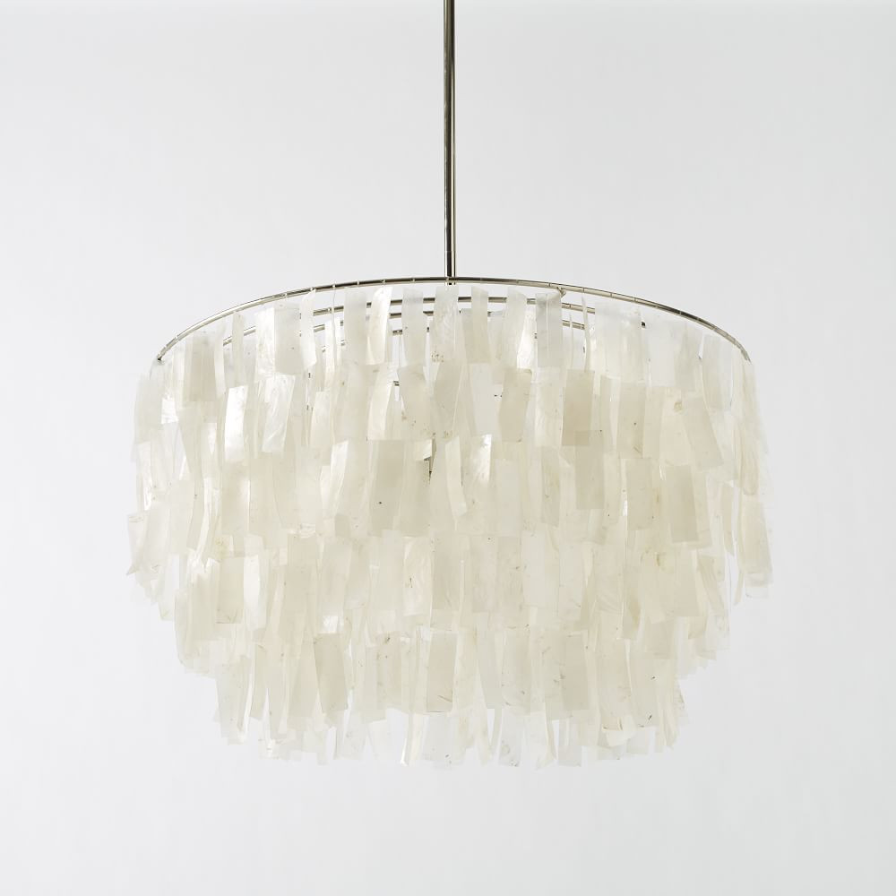 Capiz Round Chandelier - Loose Large, White | West Elm (US)