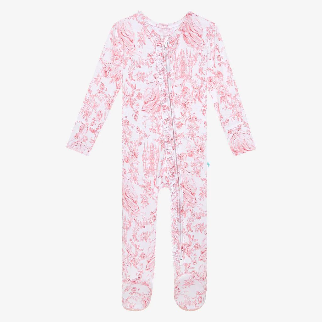 Floral White Baby Girl Sleeper | Antoinette | Posh Peanut