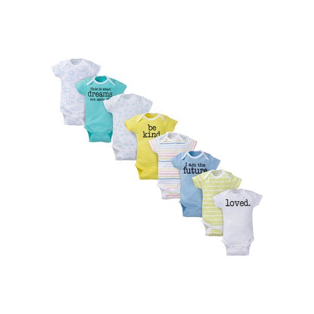 Onesies Brand Baby Boy or Girl Gender Neutral Short Sleeve Bodysuits Set, 8-Pack | Walmart (US)