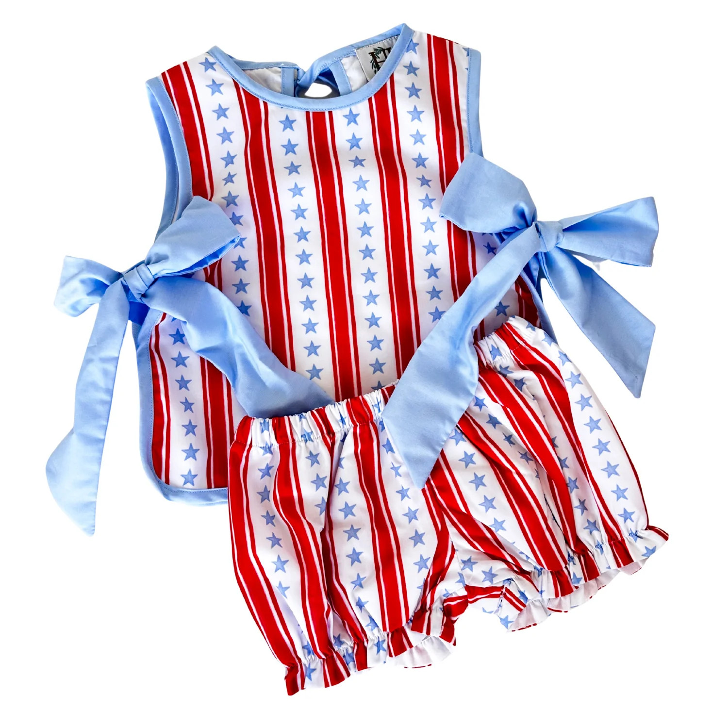 Girls Stars and Stripes Tie Bloomer Set | Hamner Hill