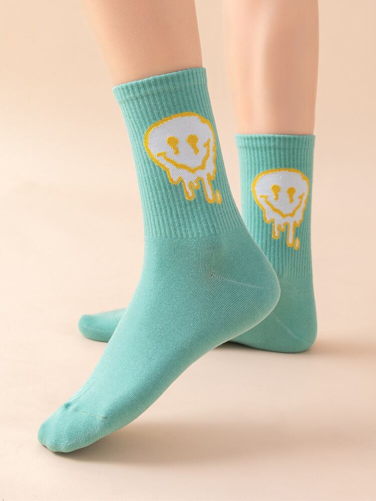 Smile Face Print Crew Socks | SHEIN