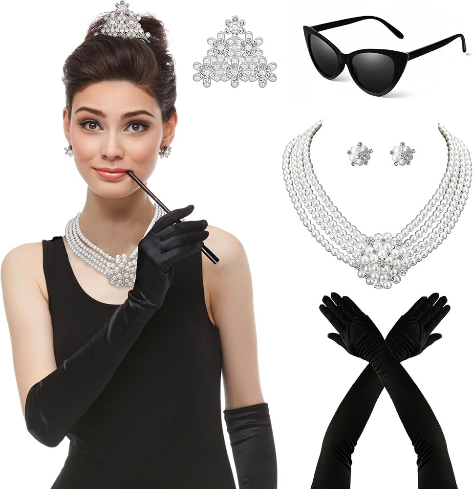 Zivyes Audrey Hepburn Costume Breakfast at Tiffany's Decorations 1920s Accessories Vintage Sungla... | Amazon (US)