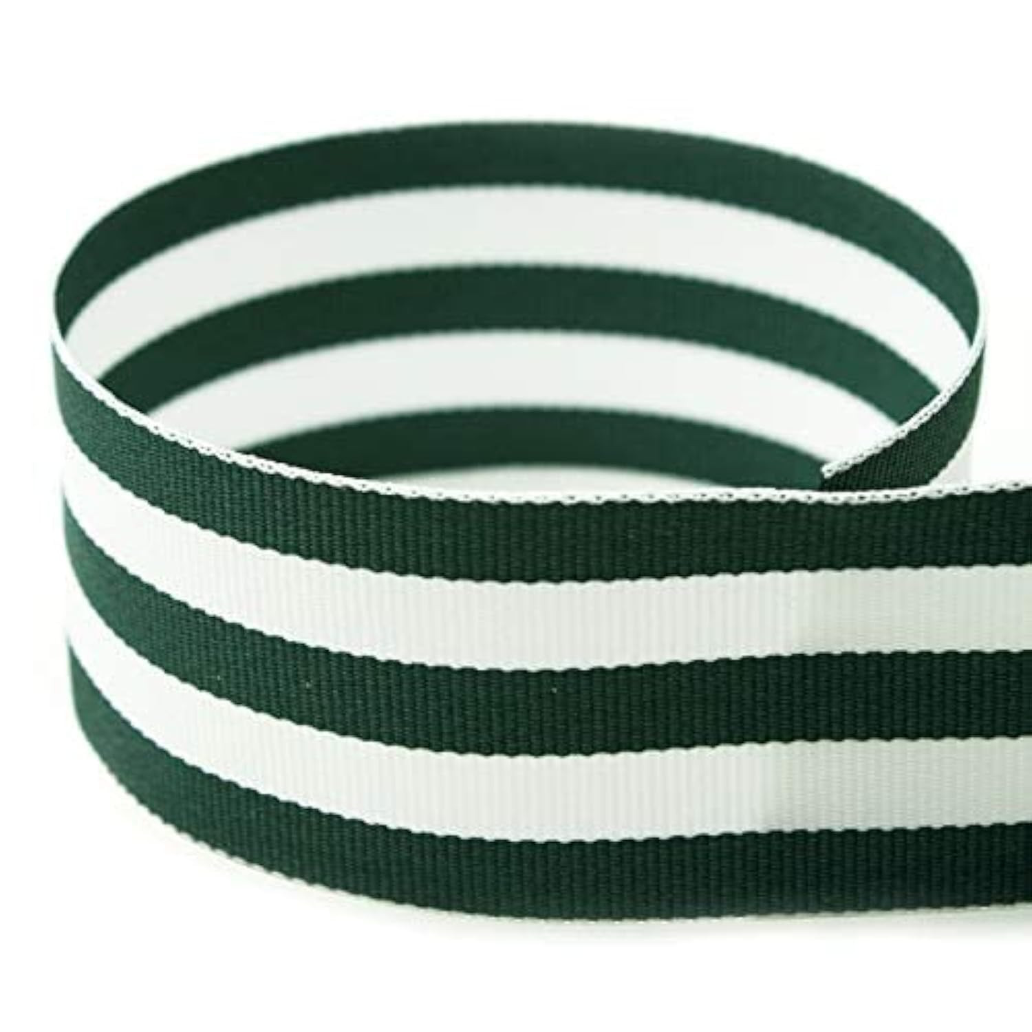 USA | American Made 1-1/2” Hunter Green & White Taffy Striped Grosgrain Ribbon - 20 Yards | Amazon (US)