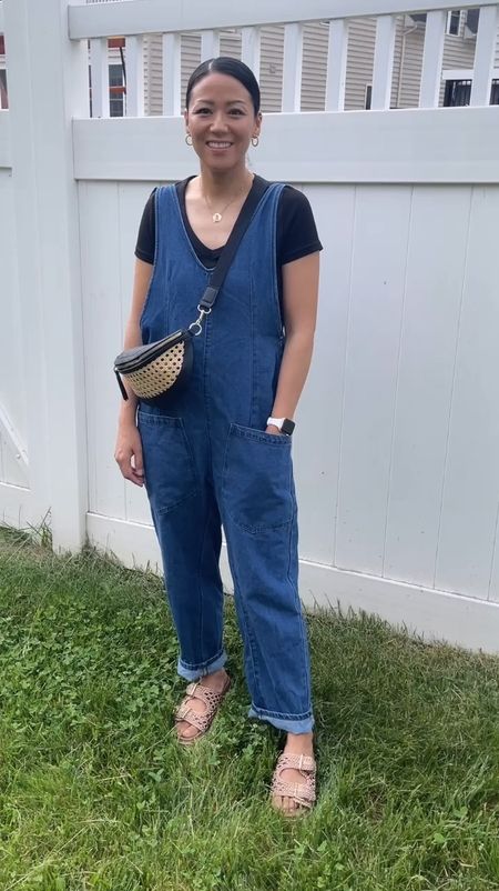 Free People High roller jumpsuit dupe from Amazon
Size XS
Sized up to large in tee
Sandals are true to size 

Easy summer outfit
Jumpsuit
Denim jumpsuit
Free People dupe
Amazon finds


#LTKFindsUnder50 #LTKOver40 #LTKStyleTip